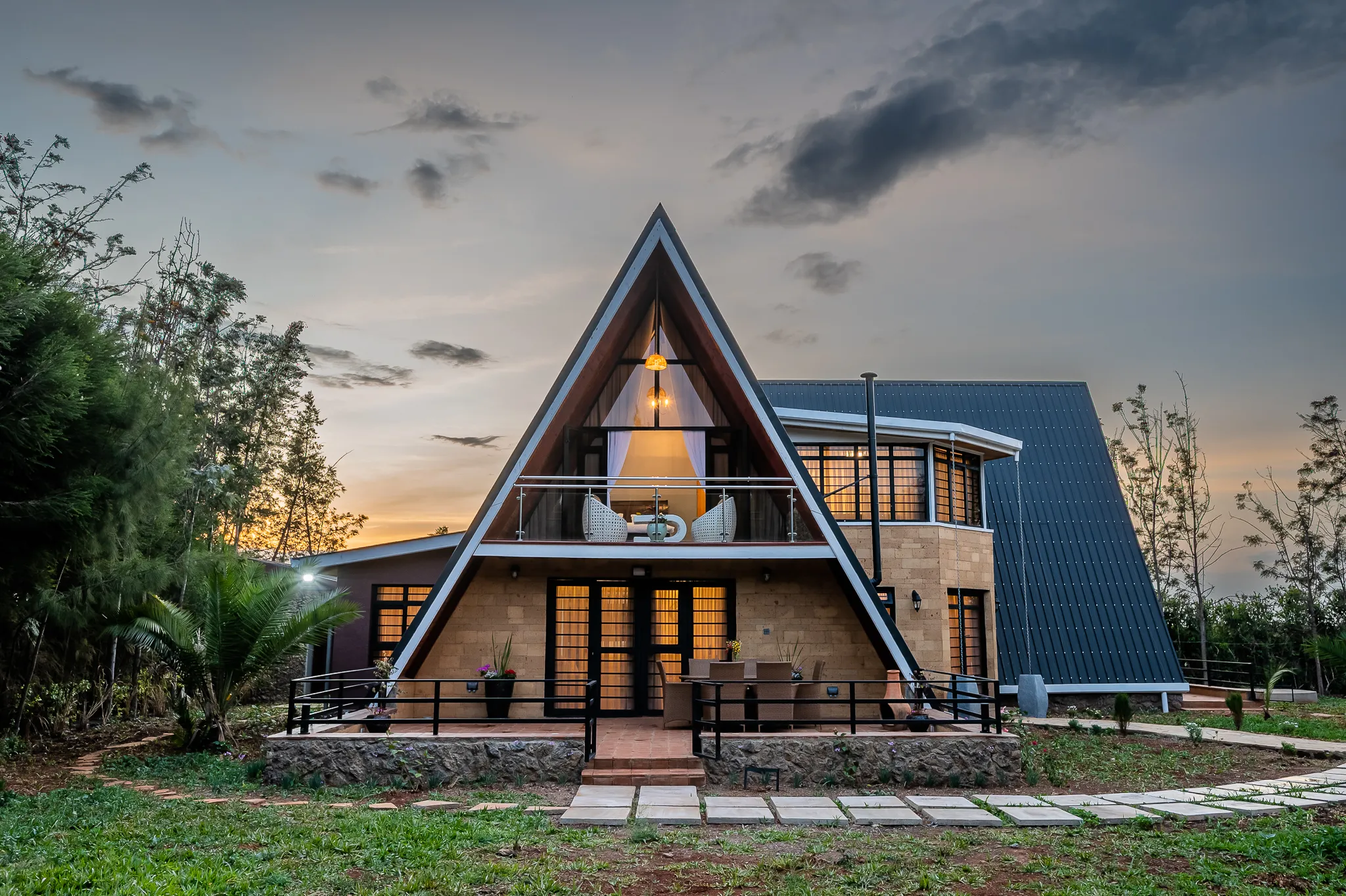 Katrina's Safari Cabin at dusk